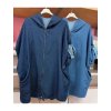 Mikina na zip 3/4 rukáv dámská nadrozměr (56/58 ONE SIZE) ITALSKÁ MÓDA IMWQ24326/DR (Velikost 56/58, Barva modrá džínová)