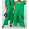 Souprava letní krátký rukáv šaty a kalhoty dámské (S/M ONE SIZE) ITALSKÁ MÓDA IMPSH2424585