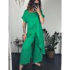 Souprava letní krátký rukáv šaty a kalhoty dámské (S/M ONE SIZE) ITALSKÁ MÓDA IMPSH2424585 (Velikost S/M/L, Barva světle modrá)