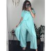 Souprava letní krátký rukáv šaty a kalhoty dámské (S/M ONE SIZE) ITALSKÁ MÓDA IMPSH2424585
