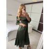Šaty dlouhé žabičované krátký rukáv dámské (S/M ONE SIZE) ITALSKÁ MÓDA IMPMD243151K/DU (Velikost S/M/L, Barva Černá)