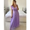 Šaty dlouhé společenské krátký rukáv dámské (S/M ONE SIZE) ITALSKÁ MÓDA IMPSH2420022/DUR (Velikost S/M/L, Barva fialová)