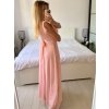 Šaty dlouhé společenské krátký rukáv dámské (S/M ONE SIZE) ITALSKÁ MÓDA IMPSH2420022/DUR (Velikost S/M/L, Barva fialová)