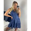 Šaty riflové letní bez rukávu dámské (S/M/L ONE SIZE) ITALSKÁ MÓDA IM724205/DU (Velikost M/L, Barva světle modrá)