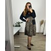 Šaty volnočasové dlouhý rukáv dámské nadrozměr (56/58 ONE SIZE) ITALSKá MóDA IM424572-1/DU (Velikost 56/58, Barva hnědá)