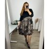 Šaty volnočasové dlouhý rukáv dámské nadrozměr (56/58 ONE SIZE) ITALSKá MóDA IM424572-2/DU (Velikost 56/58, Barva hnědá)