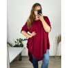 Tunika s přívěškem dlouhý rukáv dámská nadrozměr (58/60 ONE SIZE) ITALSKÁ MÓDA IMWQ24130/DU (Velikost 58/60, Barva Černá)