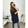 Tunika s přívěškem dlouhý rukáv dámská nadrozměr (54/56 ONE SIZE) ITALSKÁ MÓDA IMWQ24297/DU (Velikost 54/56, Barva Černá)