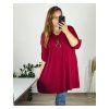 Tunika s přívěškem dlouhý rukáv dámská nadrozměr (54/56 ONE SIZE) ITALSKÁ MÓDA IMWQ24297/DU (Velikost 54/56, Barva Černá)