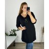 Tunika s přívěškem dlouhý rukáv dámská nadrozměr (54/56 ONE SIZE) ITALSKÁ MÓDA IMWQ24297/DU (Velikost 54/56, Barva Černá)