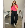 Kalhoty dlouhé dámské nadrozměr (54/56/58 ONE SIZE) ITALSKÁ MÓDA IMWQ24300/DU (Velikost 54/56, Barva Černá)
