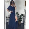 šaty dlouhé elegantní společenské krátký rukáv dámské (M/L ONE SIZE) ITALSKÁ MÓDA IMM24XF50124/DUR (Velikost M/L, Barva modrá královská)