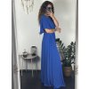 šaty dlouhé elegantní společenské krátký rukáv dámské (M/L ONE SIZE) ITALSKÁ MÓDA IMM24XF50124/DUR (Velikost M/L, Barva modrá královská)