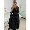 Šaty dlouhé elegantní dlouhý rukáv dámské (S/M ONE SIZE) ITALSKÁ MÓDA IMM24M25599 (Velikost S/M/L, Barva Černá)