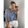 Tunika košilová prodloužená 3/4 krátký rukáv dámská nadrozměr (52/54 ONE SIZE) ITALSKá MODA IMSM24LUISA/DU (Velikost 52/54, Barva tmavě modrá)