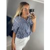 Tunika košilová prodloužená 3/4 krátký rukáv dámská nadrozměr (52/54 ONE SIZE) ITALSKá MODA IMSM24LUISA/DU (Velikost 52/54, Barva tmavě modrá)
