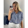 Tunika košilová prodloužená 3/4 krátký rukáv dámská nadrozměr (52/54 ONE SIZE) ITALSKá MODA IMSM24LUISA/DU (Velikost 52/54, Barva tmavě modrá)