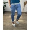Tepláky dlouhé dámské nadrozměr (50/52 ONE SIZE) ITALSKÁ MÓDA IMN22082/DUR (Velikost XL/2XL, Barva světle modrá)