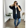 Cardigan dlouhý rukáv dámský nadrozměr (54/56 ONE SIZE) ITALSKÁ MÓDA IMWQ24295/DUR (Velikost 54/56, Barva Černá)