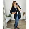 Cardigan dlouhý rukáv dámský nadrozměr (54/56 ONE SIZE) ITALSKÁ MÓDA IMWQ24295/DUR (Velikost 54/56, Barva Černá)