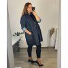 Cardigan dlouhý rukáv dámský nadrozměr (54/56 ONE SIZE) ITALSKÁ MÓDA IMSM24ROMA/DU (Velikost 54/56, Barva tmavě modrá)