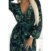 Šaty šifonové skládané elegantní dlouhý rukáv dámské (M/L ONE SIZE) ITALSKÁ MÓDA NUMCO511/DU