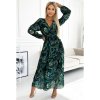 Šaty šifonové skládané elegantní dlouhý rukáv dámské (M/L ONE SIZE) ITALSKÁ MÓDA NUMCO511/DU
