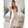 Šaty dlouhé letní na ramínka dámské (S/M ONE SIZE) ITALSKÁ MÓDA IMM24M33330/DU (Velikost S/M, Barva bílá)
