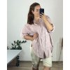 Košile bavlněná dlouhý rukáv dámská nadrozměr (56/58 ONE SIZE) ITALSKá MODA IMSM24032/DUR (Velikost 56/58, Barva bílá)