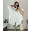 Košile bavlněná dlouhý rukáv dámská nadrozměr (56/58 ONE SIZE) ITALSKá MODA IMSM24032/DUR (Velikost 56/58, Barva bílá)
