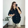 Košile bavlněná dlouhý rukáv dámská nadrozměr (56/58 ONE SIZE) ITALSKá MODA IMSM24032/DUR (Velikost 56/58, Barva bílá)