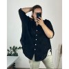 Košile bavlněná dlouhý rukáv dámská nadrozměr (56/58 ONE SIZE) ITALSKá MODA IMSM24032/DUR (Velikost 56/58, Barva bílá)