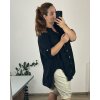 Košile bavlněná dlouhý rukáv dámská nadrozměr (56/58 ONE SIZE) ITALSKá MODA IMSM24032/DUR (Velikost 56/58, Barva bílá)