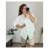 Košile bavlněná dlouhý rukáv dámská nadrozměr (56/58 ONE SIZE) ITALSKá MODA IMSM24032/DUR (Velikost 56/58, Barva bílá)
