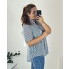 Košile oversize 3/4 rukáv dámská (48/50 ONE SIZE) ITALSKá MóDA IM724013/DU (Velikost 48/50, Barva modrá)