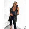 Mikina prodloužená dlouhý rukáv na zip s kapucí maskáčová dámská (L/XL ONE SIZE) ITALSKÁ MÓDA IMD21087