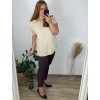Tunika oversize elegantní krátký rukáv dámská nadrozměr (46/48 ONE SIZE) ITALSKÁ MÓDA IMPLI242252/DUR