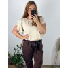 Tunika oversize elegantní krátký rukáv dámská nadrozměr (46/48 ONE SIZE) ITALSKÁ MÓDA IMPLI242252/DUR