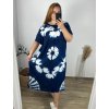 Šaty dlouhé volnočasové krátký rukáv dámské nadrozměr ( M-4XL) ITALSKÁ MÓDA HAG24Y66/DUR (Velikost 3XL/4XL, Barva Černá)