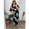 Šaty dlouhé volnočasové krátký rukáv dámské nadrozměr ( M-4XL) ITALSKÁ MÓDA HAG24Y66/DUR (Velikost 3XL/4XL, Barva Černá)