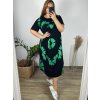 Šaty dlouhé volnočasové krátký rukáv dámské nadrozměr ( M-4XL) ITALSKÁ MÓDA HAG24Y66/DUR (Velikost 3XL/4XL, Barva Černá)