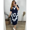 Šaty dlouhé volnočasové krátký rukáv dámské nadrozměr ( M-4XL) ITALSKÁ MÓDA HAG24Y66/DUR (Velikost 3XL/4XL, Barva Černá)