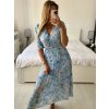 Šaty elegantní šifonové dlouhý rukáv dámské (S/M.ONE SIZE) ITALSKÁ MÓDA IMM24M2372-3/DU (Velikost S/M/L, Barva modrá)