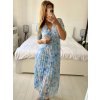 Šaty elegantní šifonové dlouhý rukáv dámské (S/M.ONE SIZE) ITALSKÁ MÓDA IMM24M2372-3/DU (Velikost S/M/L, Barva modrá)