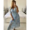 Šaty elegantní šifonové dlouhý rukáv dámské (S/M.ONE SIZE) ITALSKÁ MÓDA IMM24M2372-3/DU (Velikost S/M/L, Barva modrá)