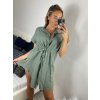 Šaty košilové mušelínové dámské (S/M ONE SIZE) ITALSKÁ MÓDA IM424MUSA/DR (Velikost S/M/L, Barva bílá)