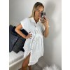 Šaty košilové mušelínové dámské (S/M ONE SIZE) ITALSKÁ MÓDA IM424MUSA/DR (Velikost S/M/L, Barva bílá)