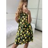 Šaty krátké letní icecool bez rukávů dámské citronky LIMONE (S/M ONE SIZE) ITALSKÁ MÓDA IMM2384269A-9/DU (Velikost S/M/L, Barva Černá)