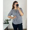 Tunika košilová krátký rukáv dámská nadrozměr (50/52 ONE SIZE) ITALSKá MODA IMSM24LEXI/DUR (Velikost 50/52, Barva modrá)