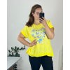 Tričko krátký rukáv dámské nadrozměr (50/52 ONE SIZE) ITALSKÁ MÓDA IMSM24SUMMER-1/DU (Velikost 50/52, Barva žlutá)